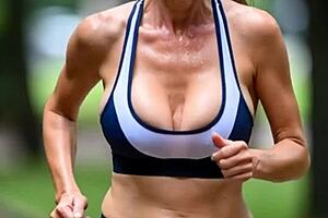 mature milf jogs park showing huge natural bouncing tits nipple slips compilation