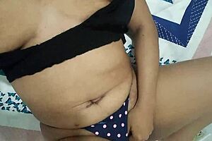 stepdaughter fingers spits tight pussy hot in bed for stepdad