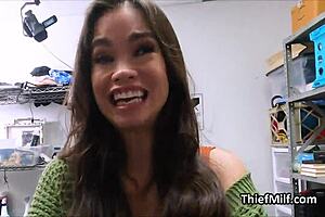 asian milf, throat this mall cop's cock deeper now