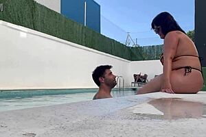 My milf poolside ass lick leads to creampie pounding?