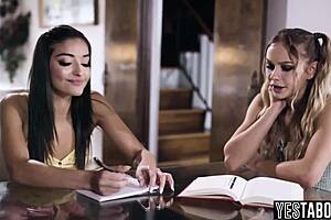 Latina 18+ Teen Stepdaughter Threesome With Classmate Lick