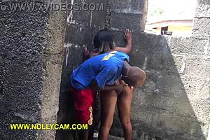 damn, i finally fucked my big tit ebony teacher in that empty building