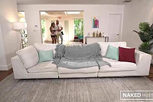 baddie latina maid and pawg milf boss share cheating deepthroat on big white cock in florida