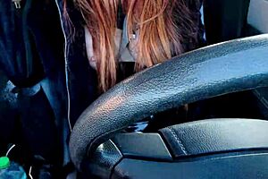 Artemisia Love drives through Los Angeles traffic flashing her big Italian tits from the car window while cruising California streets