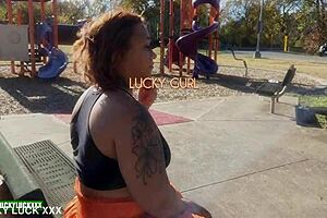 LUCKY GURL NICOLE SANTANA RIDES BIG BOOTY BLACK MILF IN CAR