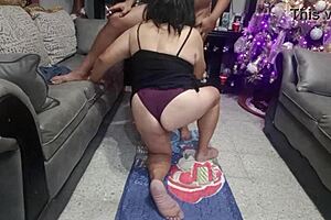 Rich 70yo chubby neighbor milf blows fat cock creampie finish