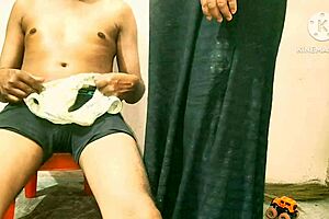 Mom's mouth full of cock before swallowing gym cum?