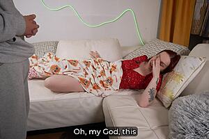 santa stepson tricks stepmom on couch for creampie. huge tits new years wish granted!