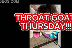 Watch her gag deep on that monster black cock non-stop!