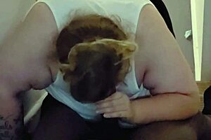 bam's marvelous throat slurps monster cock sloppy on stairs wet deepthroat moan