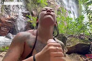 wild rush fucking naughty latina slut at waterfall