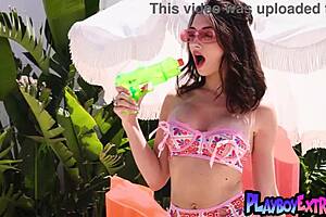 skinny milf brooke tilli strips naked outdoors for playful tease