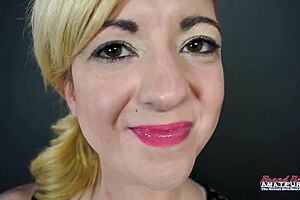 Petite Blonde Keyton Milks Hard Dick with Deepthroat and Swallow!