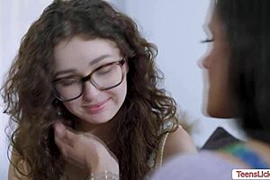 Stepmom And Stepdaughter Dive Into Shaved 69 Pussy Licking