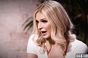 Hot Big-Tits Boss Elle Seduced by Blonde Lesbian Teen Emma Hix