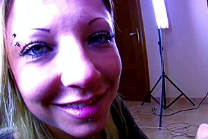 Tattooed mom gets assfucked doggystyle in stockings on bed