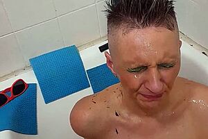 german milf sandra gulps cum after deepthroat facefuck deluge