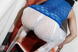 Desi big ass chubby housewife boobs n long nipples soak wet clothes in trance