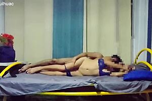 seduce the skinny mexican college student girlfriend with bedroom massage leading to facial cumshot