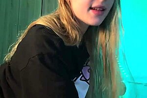 squirting teen bends over with anal plug for intense orgasm rush!