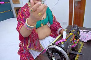 sasur bahu alone indian bahu gets hairy tight pussy hard fucked by sasur ji during measurement close up creampie