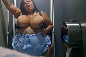 Mary Jhuana Sweats Flashing Big Tits Ass Pierced Nipples Post Workout Bathroom Tease