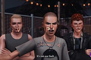 Mommy Milf's Huge Natural Tits Bounce In Stepsons Bullies' Wild Ass Fuck