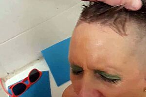 german milf sandra gulps cum after deepthroat facefuck deluge