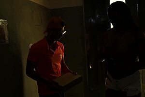 Trio with delivery boy? Ebony big ass begs for your cum humiliation