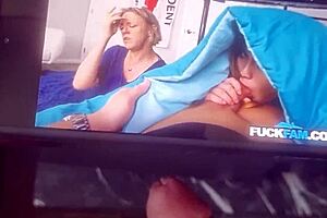 masturbating to backseat fucking while stepmom watches secretly?