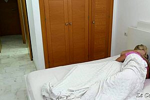 Wife's girlfriend sneaks in bedroom 😍 watches us fuck then joins horny creampie ride 👅💦