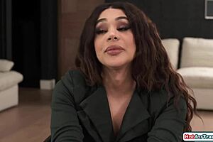 Milf sneaks off to fuck shemale daughter-in-law's hairy pussy