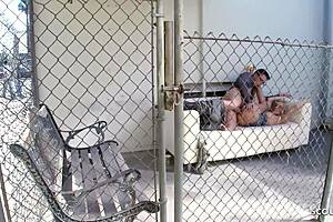 Blonde Cougar Stepmom Lures Nerd Boy for Public Risky Fuck!