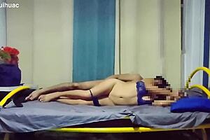 seduce the skinny mexican college student girlfriend with bedroom massage leading to facial cumshot