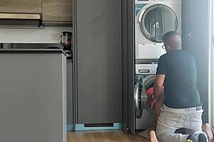 stuck latina stepmom washer-fucked hard by horny stepson