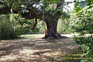 MS PARIS CATCHES PARK VOYEURS AND MAKES THEM CUM IN SHAVED PUSSY PUBLIC ORGY!