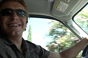 hot blonde milf strokes boyfriend's monster cock into explosive handjob blowjob