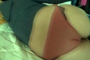 Stepmom in lingerie flashes beaver pussy to friend's stepson while he voyeurs her solo masturbation