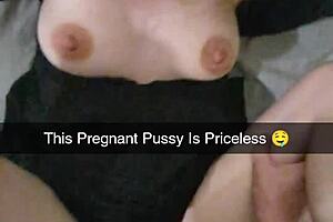 pregnant milf settles boyfriend's debt with rough snapchat submission and cuck captions