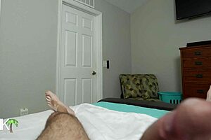 ghostface stalker surprises curvy milf in lingerie halloween creampie