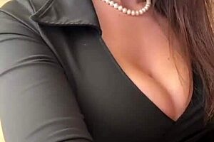 stepmom's big natural tits tease on homemade webcam... wanna massage?