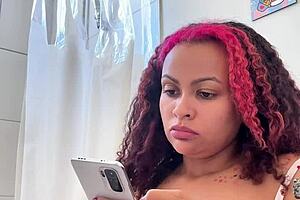 Chubby Brazilian's Gassy Morning Toilet Farts