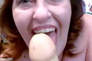 Calling All Butt Sniffers! Dawnskye1962 Rides Dildo Reverse Cowgirl