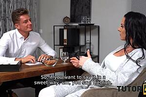 oh man tutoring this brunette mom turns into wild cowgirl riding