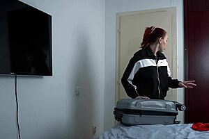 Hotel Quickie: Step Mom's Tight Pussy Filled Deep Doggy Cowgirl Cum Covered