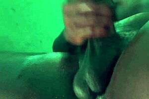 horny african bbc breeder strokes oiled dick to bust