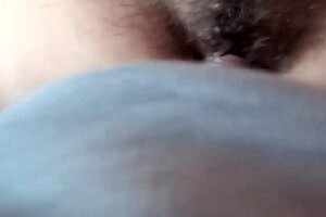A beautiful stepmom flashes her big hairy cum-filled pussy after hard fucking in this homemade clip.
