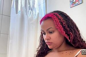 Chubby Brazilian's Gassy Morning Toilet Farts