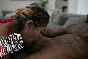 while family's away selena blaze takes bbc everywhere in living room