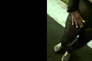 Sexy Latina Wife Flashes See-Through Outfit Publicly